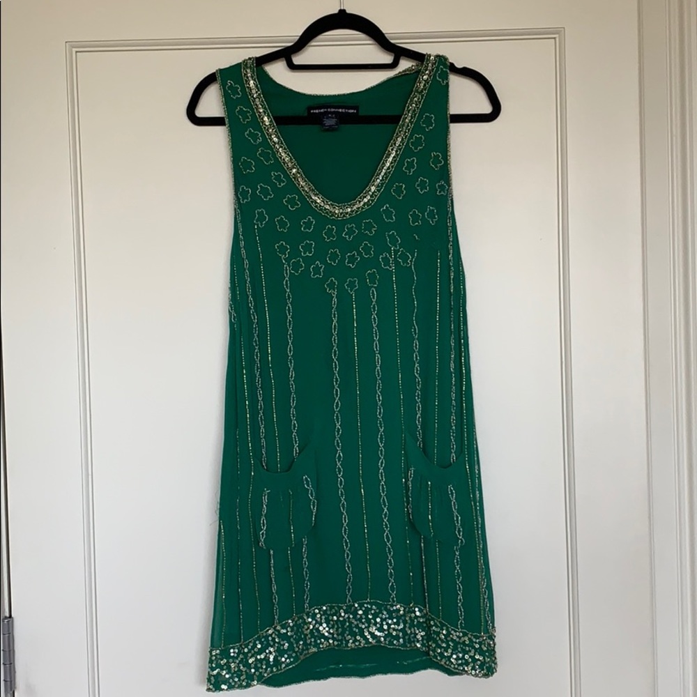 French Connection green cocktail dress size 6
